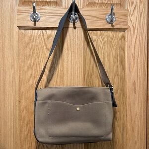 Cuyana
Canvas Shoulder Bag in Taupe 
Recycled Sling Bag